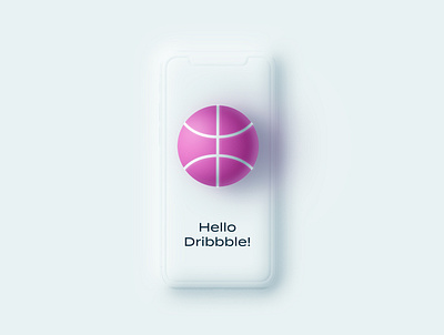 Hello Dribbble! app design illustration neumorphism ui