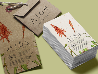 Aloe Vera agriculture aloe branding illustration kraft paper packaging