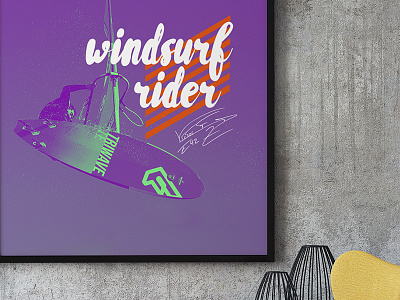 Rider Wind design graphic poster rider surf water wave wind windsurf windsurfing