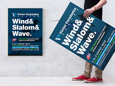 Poster Wind&Slalom&Wave. cartel poster pwa surf wind windsurf