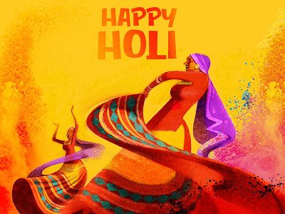 Happy Holi colors festival happyholi holi illustration india rajasthan rangbarse udaipur