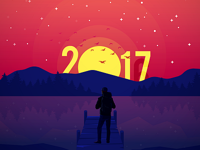 NewYear2017 2017 india lakes landscape mountains newyear rajasthan sky sunset travel udaipur vector