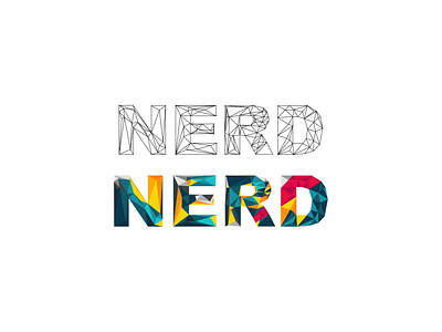 Nerd design flat illustration illustrator polygonal type art typography vector web