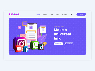Designing the home page of the Liopal website design langing page link qr ui ux visitcard web webdesign website