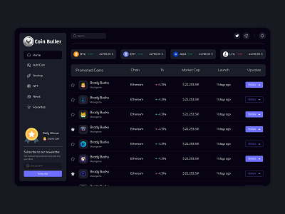 CoinBuller Website coin crypto design ui uidesign ux uxdesign web webdesign