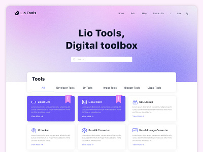 UI Design Lio tools website design figma ui ux web webdesign website