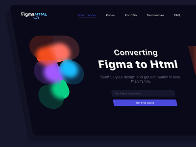 UI Design Figma to Html design figma glass html langing page ui ux web webdesign website