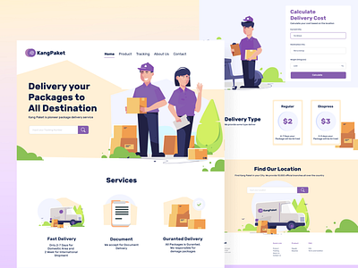 Delivery Package Landing Page Website - Kang Paket delivery design landingpage package shipment ui uiux ux website