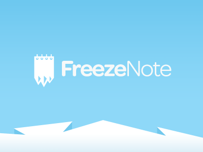 FreezeNote blue freeze ice identity logo note notepad