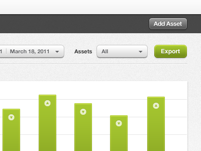 Graph B bars citrusbyte graph green grey menu white