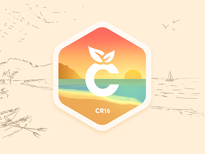 Citrusbyte Retreat - Costa Rica 2016 badge beach citrusbyte colorful landscape logo retreat sea sketch sunset warm