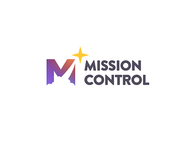 Mission Control Logo brand branding colorful design identity logo negative space star symbol