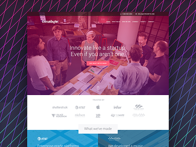 New Citrusbyte Website 2016 culture design engineering homepage identity pink redesign startup team violet website