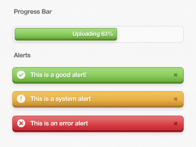 Guidelines alert citrusbyte css green gui guidelines orange progress bar red ui