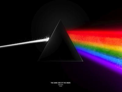 Dark Side of the Moon black colors dark light pink floyd prism rainbow triangle