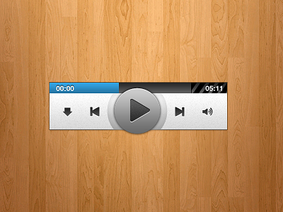 Play with me bar blue citrusbyte grey icon music play player texture volume white wood
