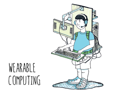 Wearable Computing Literally computing funny illustration sketch wearable