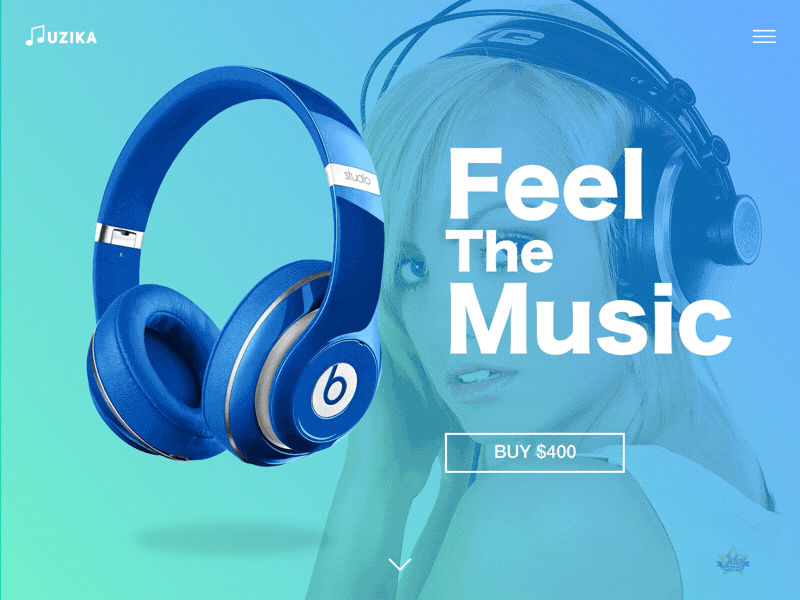 Landing Page animation daily challenge gradient headphones landing page music