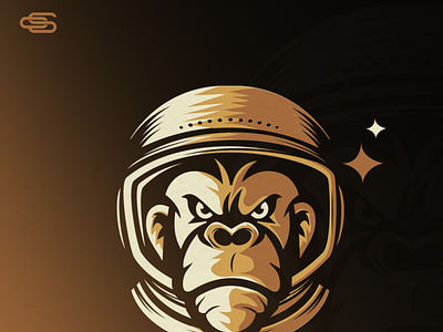 Monkey astronaut logo
