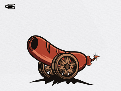 Cannon sausage clever logo design