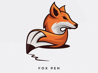 Fox pen clever logo design