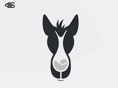 Donkey wine clever logo design