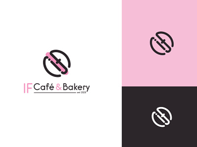 IF Cafe & Bakery branding design icon illustrator logo minimal vector