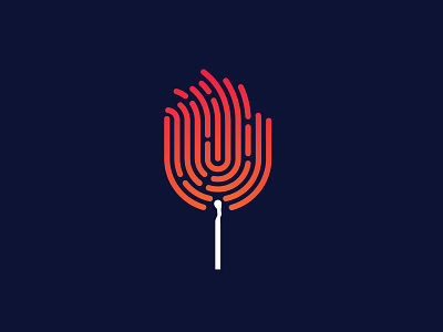 Fingerprint Match app design fingerprint fire icon illustration illustrator match matchstick minimal ui ux vector