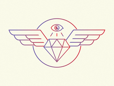 Illuminati Flying Diamond allseeing circle diamond eye gradient icon illuminati line