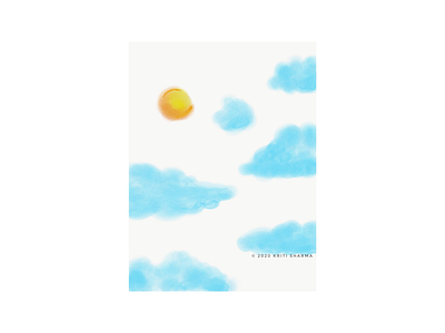 Sun and You art artsy artwork blue cartoon clouds cloudy digital art doodle illustration me orange prints scenic sketch sky sun white yellow you