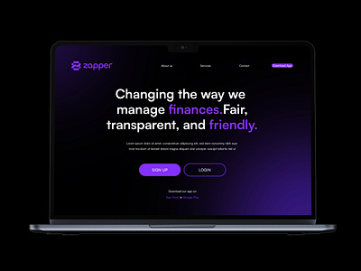 Zapper logo and landing page