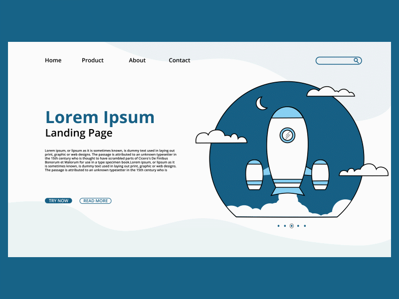 Landing page animation