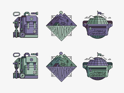 Gosha Orekhov stickers backpack bags design flat illustration illustrator stickers typography vector