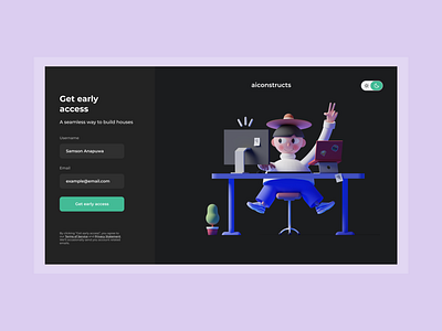 aiconstructs - Early Access 3d design figma illustration product design ui ux website