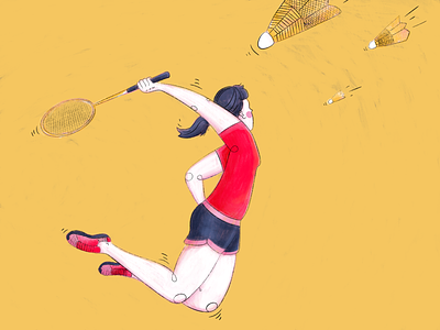 Badminton badminton digital drawing digital illustration drawing game illustration illustration art life pastime