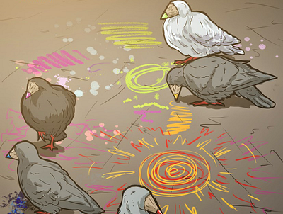 art pigeons art comics digitalart illustration poster