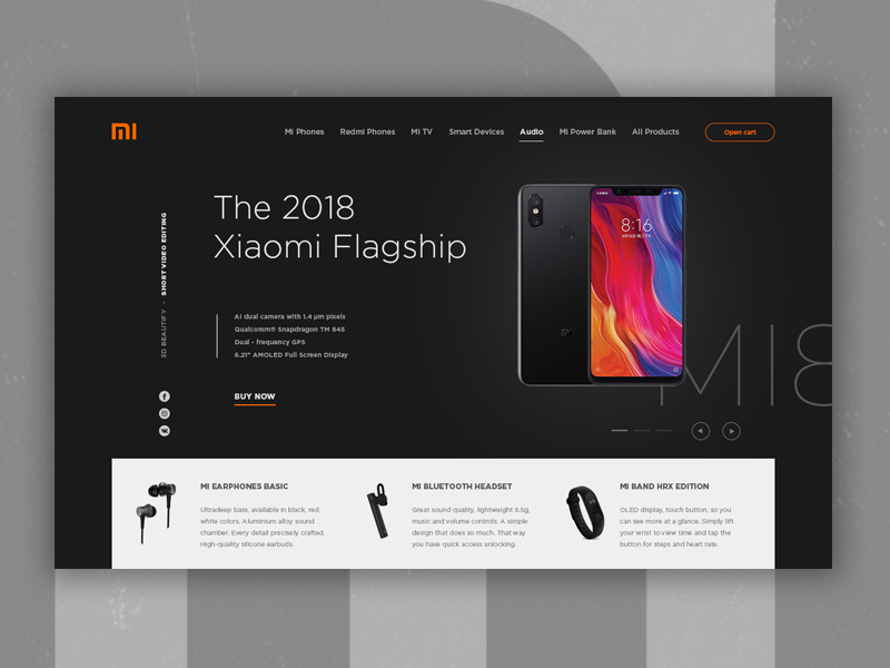 Xiaomi website concept website web ux uiux ui page landing illustration design
