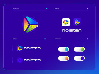 Noisten | Logo Composition app branding colorful design icon illustration logo modern software tech technology ui ux vector