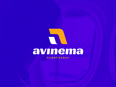 Avinema aletter app aviation branding colorful design flight fly icon illustration logo modern modernlogo monogram plane travel ui