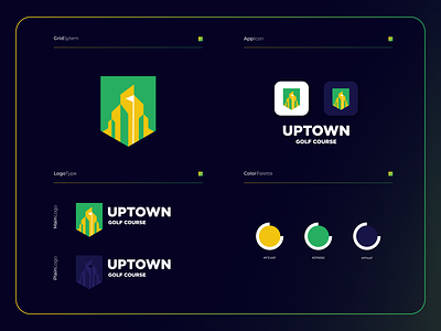 Uptown | Logo Composition app colorful course design golf golfer icon illustration logo modern software town ui