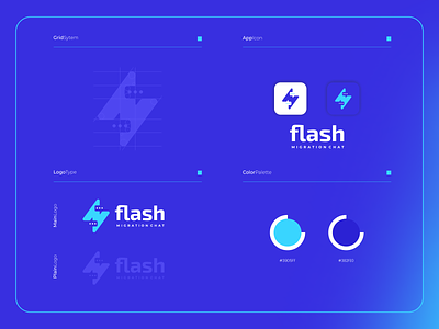 Flash - Migration Chat | Logo Composition app applications chat chatting colorful design flash icon illustration logo modern software talking