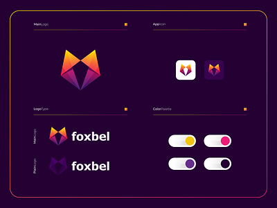 Foxbel - Logo Composition app applications branding colorful design fox foxlogo games icon illustration logo mobile moderlogo modern software ui ux vector