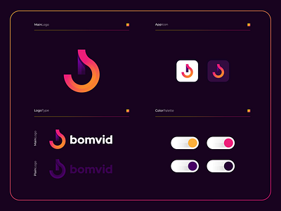 Bomvid | Logo Composition app apps blogo bmonogram brand branding colorful design icon illustration logo mobile modern modernlogo software ui ux