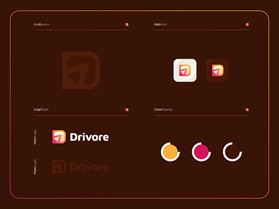 Drivore - Logo Composition app applications brandingmobile colorful design dlogo icon illustration logo logogram logotype mark modern modernlogo symbol