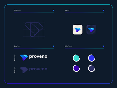 Proveno - Logo Composition app applications apps branding colorful colorfull design icon logo logomark logotype mobile modern modernlogo monogram plogo vector
