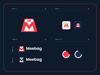 Meebag - Logo Composition app applications apps bag colorful design icon logo logomark logotype mletter mlogo mobile modern online