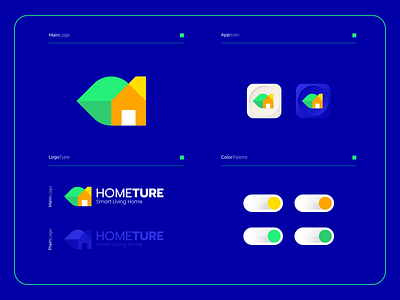 Hometure - Logo Composition app application apps branding colorful design home house housing icon illustration logo mobile modern sofware ui ux vector