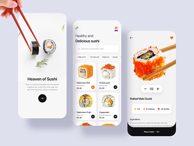 Sushi app concept 2020 app app design app ui branding business design ecommerce food food app food app ui ios ios app minimalism mobile ui uibin ux