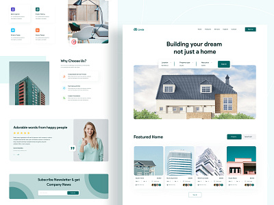 Linda || Real Estate Agency Landing page 2020 branding design home homepage landing page design minimalism real estate real estate agency real estate agent realestate ui ui design uibin ux website design webui webuiuxdesign