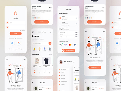 E-Commerce Clothing App Conceptual Exploration app clothing colors design ecommerce ecommerce app ecommerce design illustration ios ios app ios app design iphonex minimalism mobile mobile app typography ui uibin ux